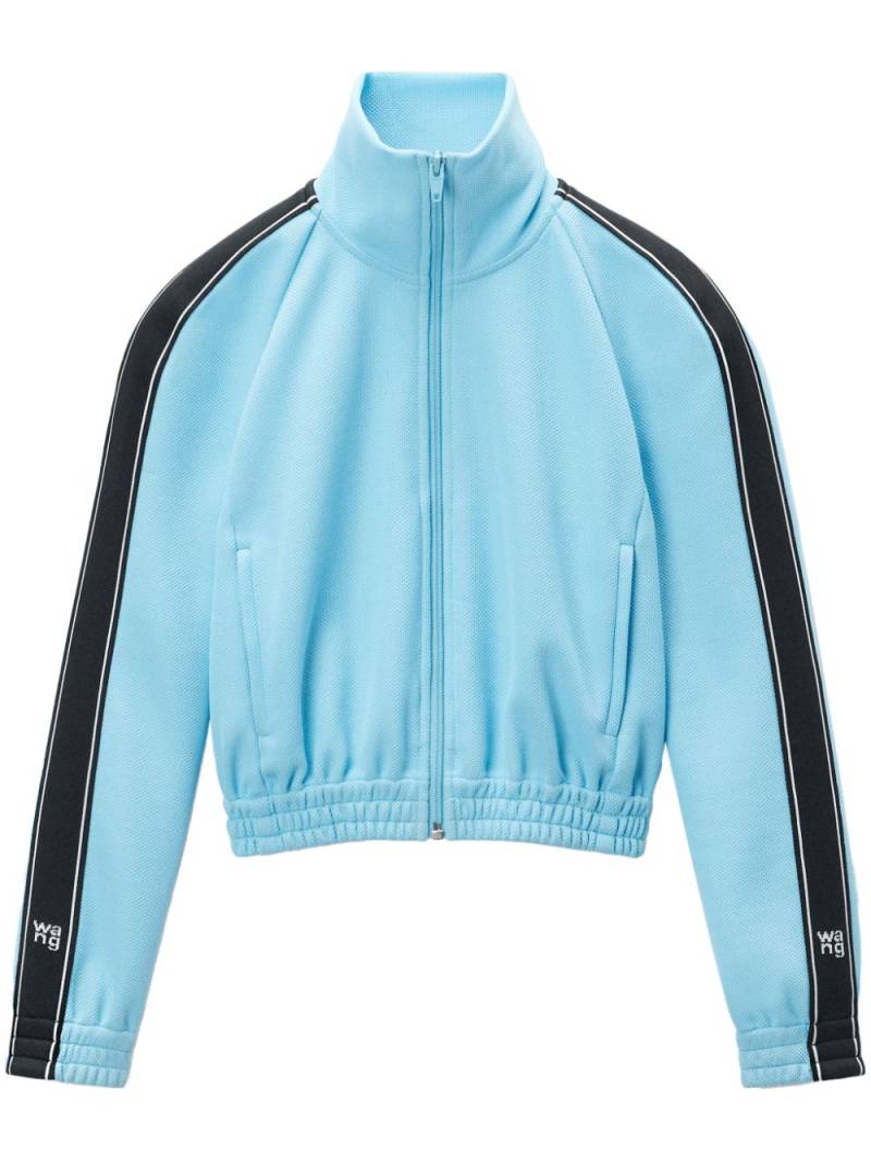 Alexander Wang logo-tape cropped track jacket - Blue von Alexander Wang