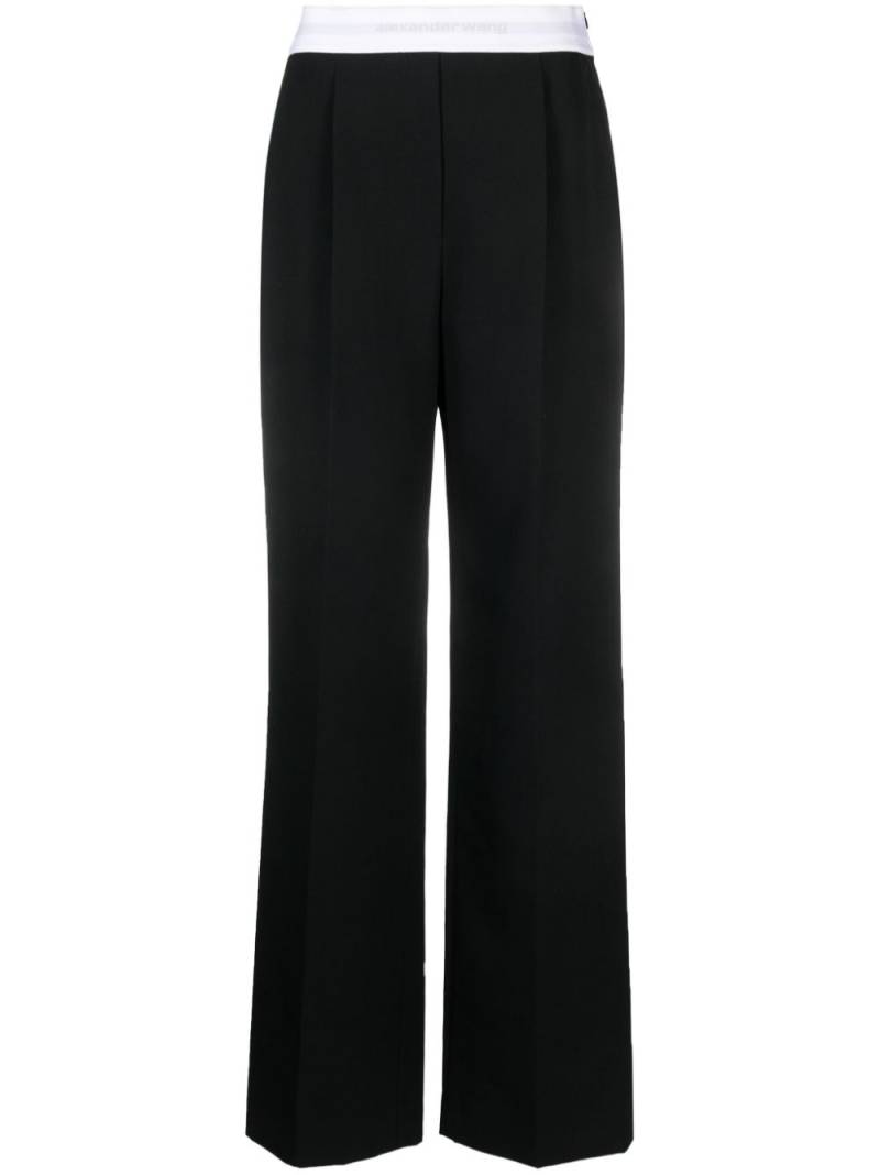 Alexander Wang logo-waistband straight-leg trousers - Black von Alexander Wang