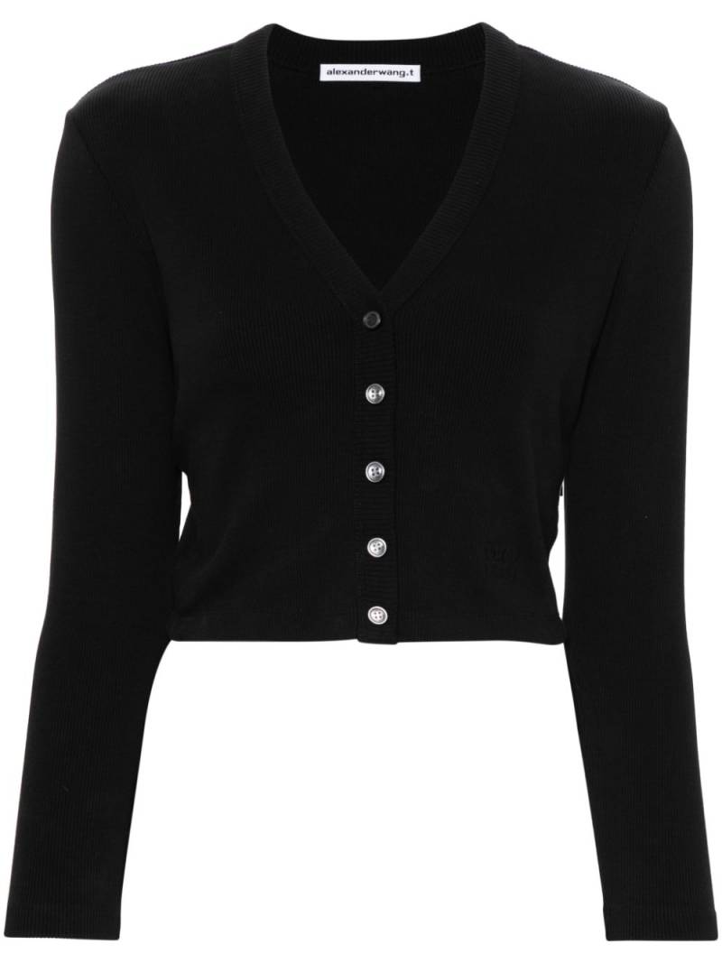 Alexander Wang long-embossed cropped cardigan - Black von Alexander Wang