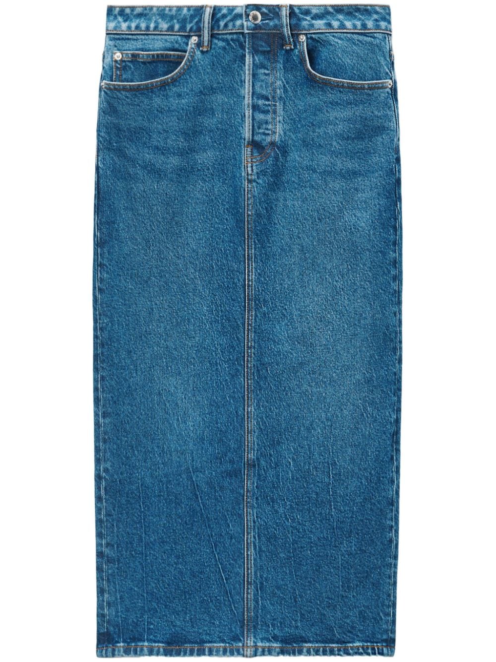 Alexander Wang low-rise denim midi skirt - Blue von Alexander Wang