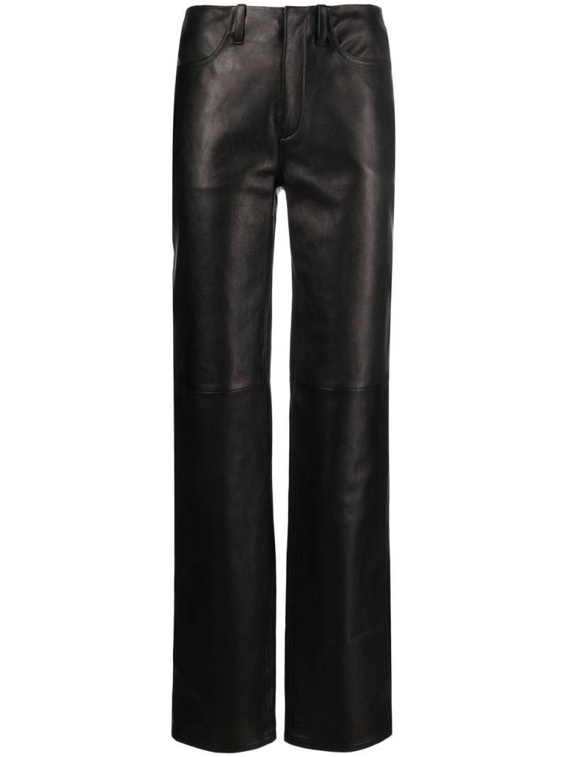 Alexander Wang mid-rise straight-leg leather trousers - Black von Alexander Wang