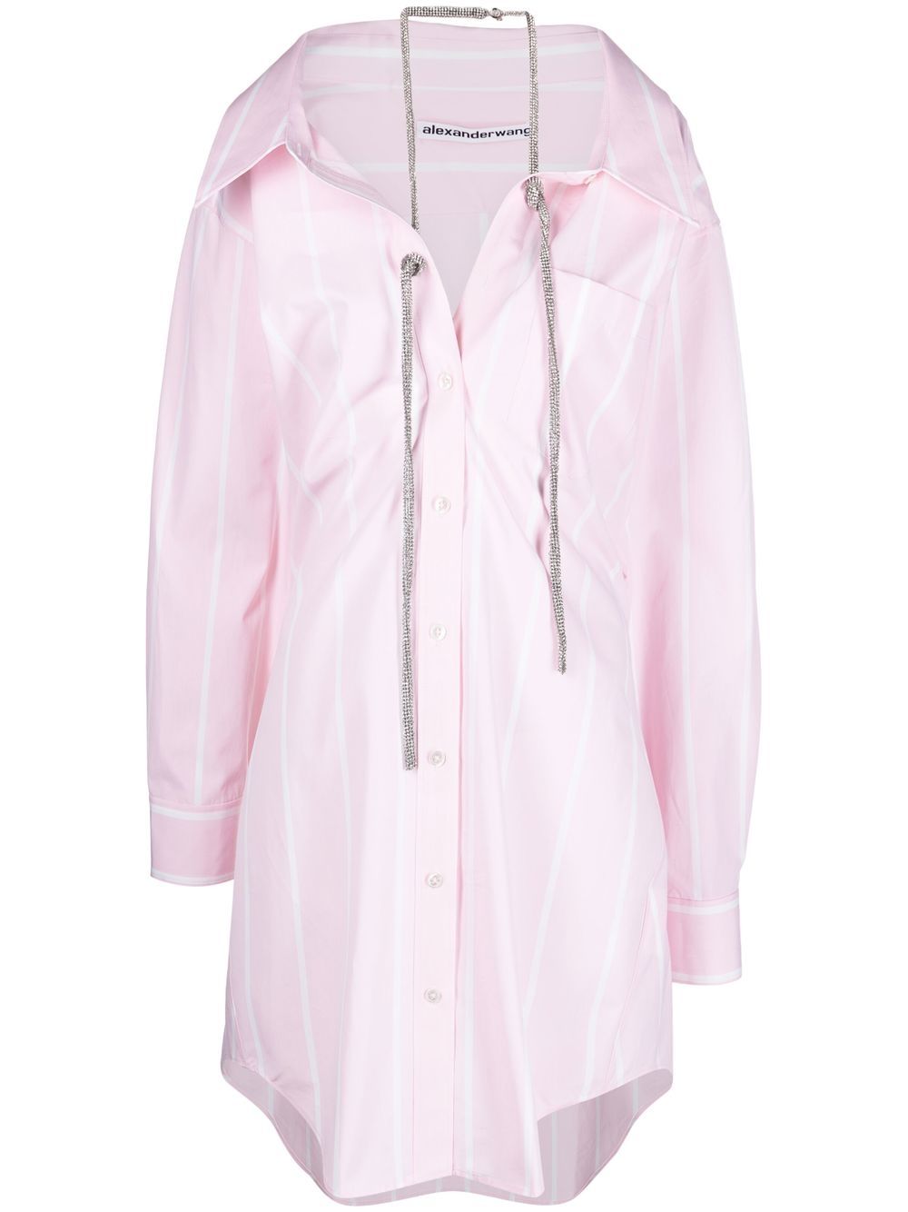 Alexander Wang off-shoulder crystal-embellished shirtdress - Pink von Alexander Wang