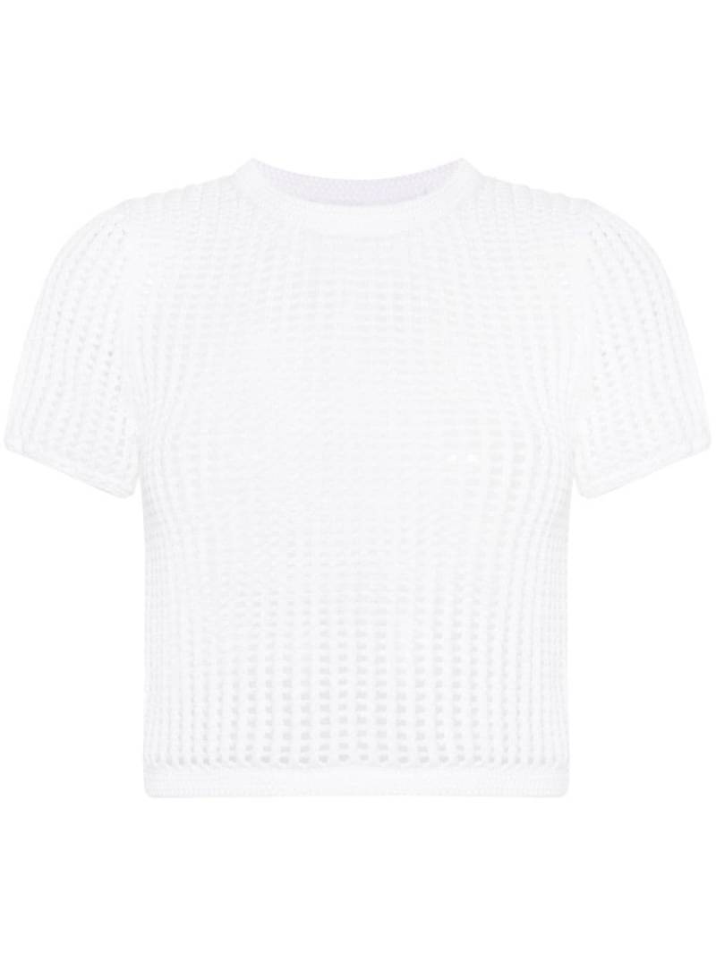 Alexander Wang open-knit cropped top - White von Alexander Wang