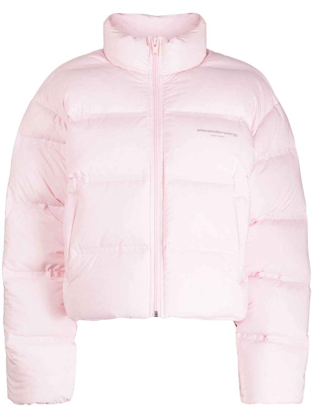 Alexander Wang reflective-logo cropped puffer jacket - Pink von Alexander Wang