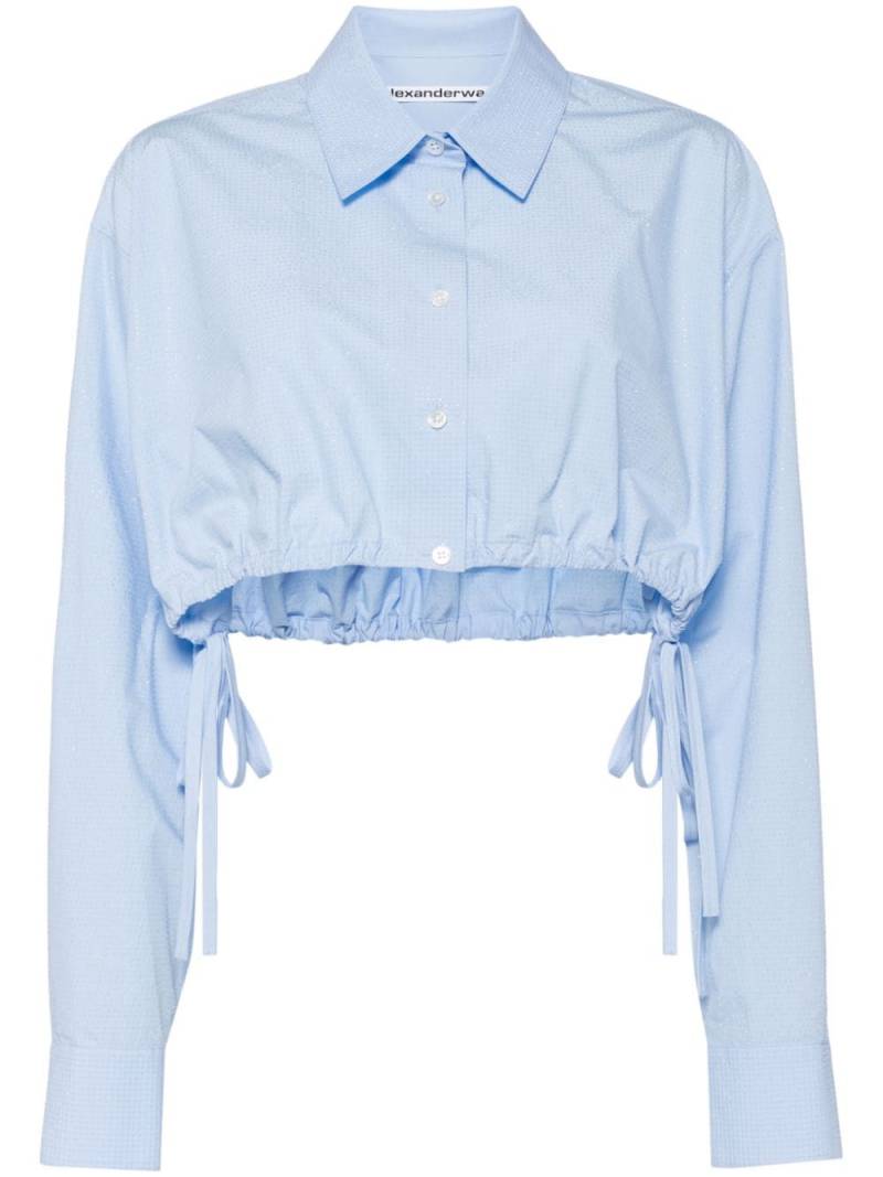 Alexander Wang rhinestone-embellished cropped shirt - Blue von Alexander Wang