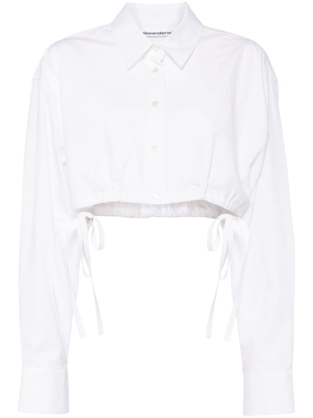 Alexander Wang rhinestone-embellished cropped shirt - White von Alexander Wang