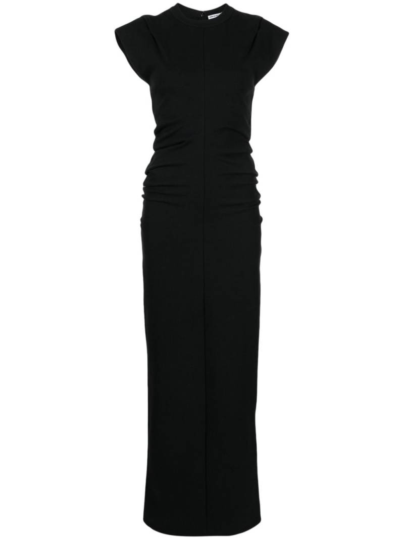 Alexander Wang ribbed draped-detail long dress - Black von Alexander Wang