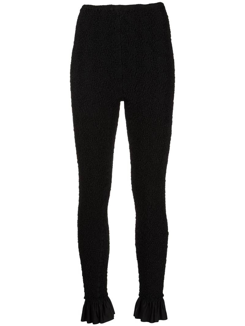 Alexander Wang ruched ruffle-trim leggings - Black von Alexander Wang