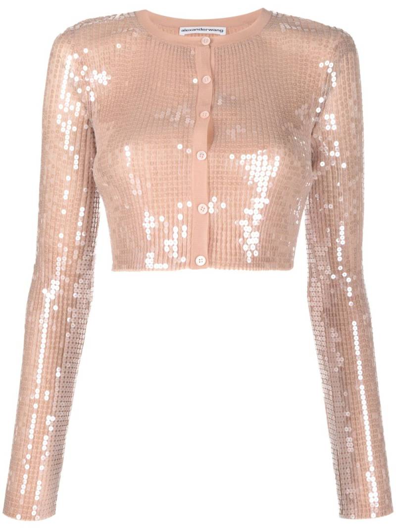 Alexander Wang sequined cropped cardigan - Neutrals von Alexander Wang