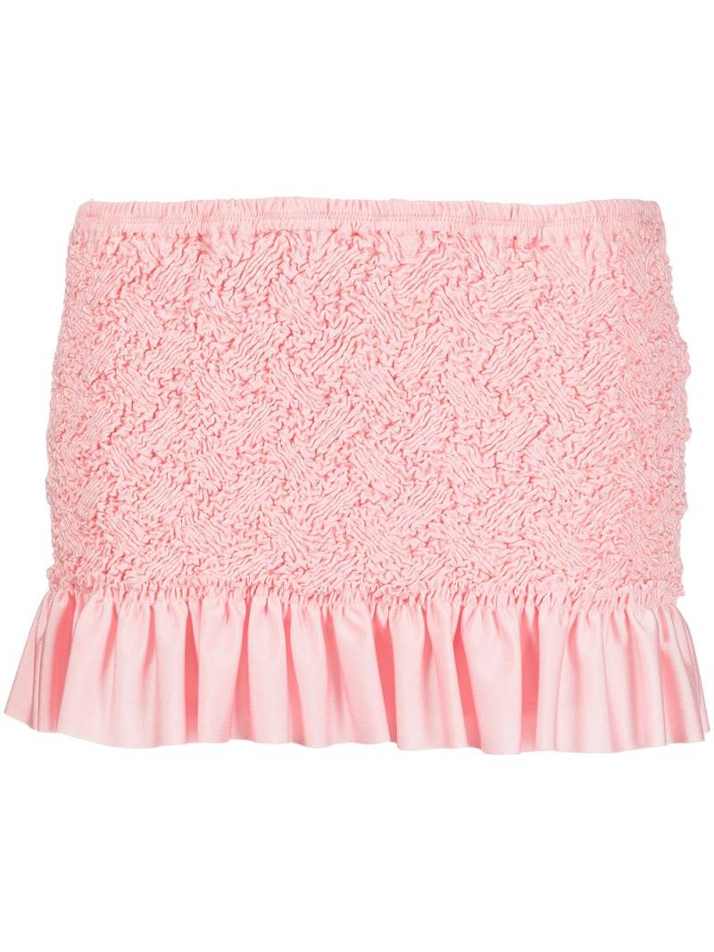 Alexander Wang shirred ruffle-hem mini skirt - Pink von Alexander Wang