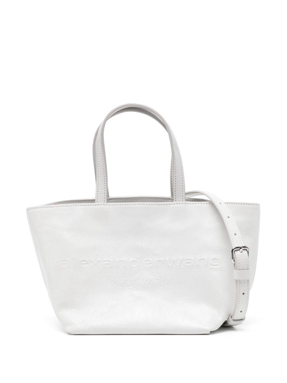 Alexander Wang small Punch leather tote bag - White von Alexander Wang