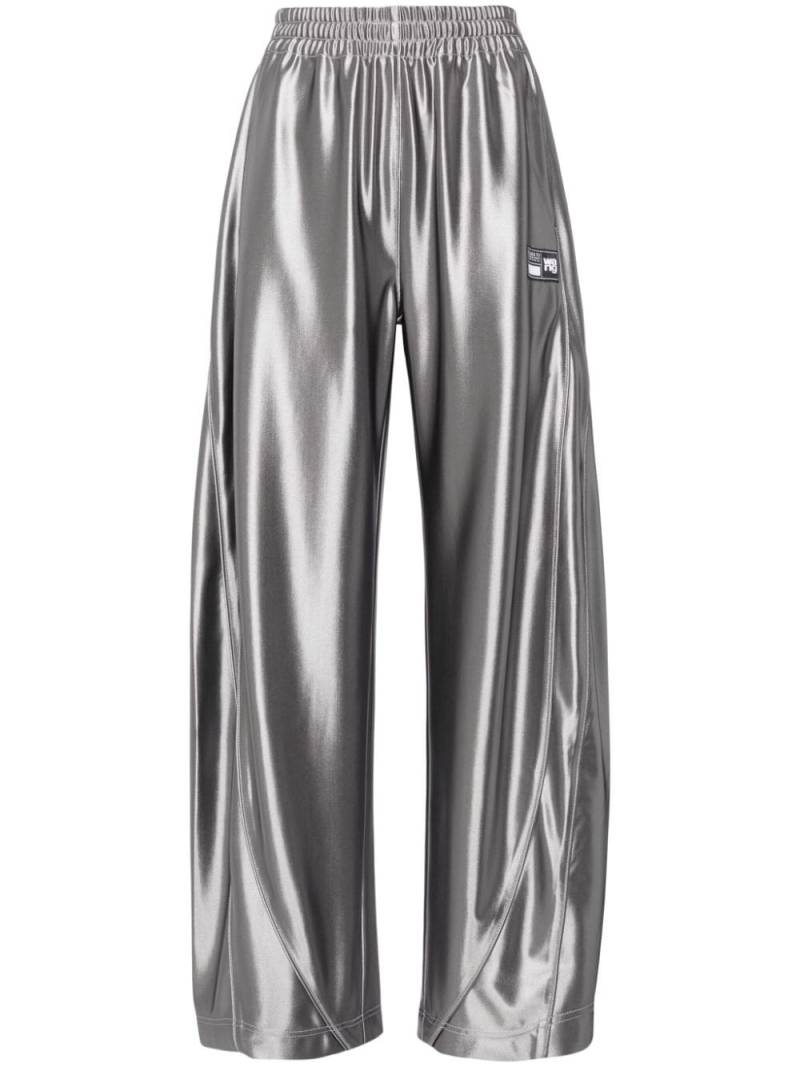 Alexander Wang wide-leg metallic trousers - Silver von Alexander Wang