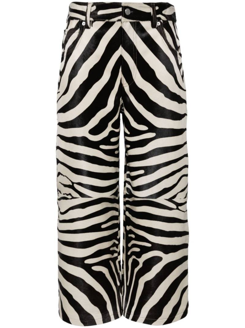 Alexander Wang zebra-print cropped leather trousers - Black von Alexander Wang