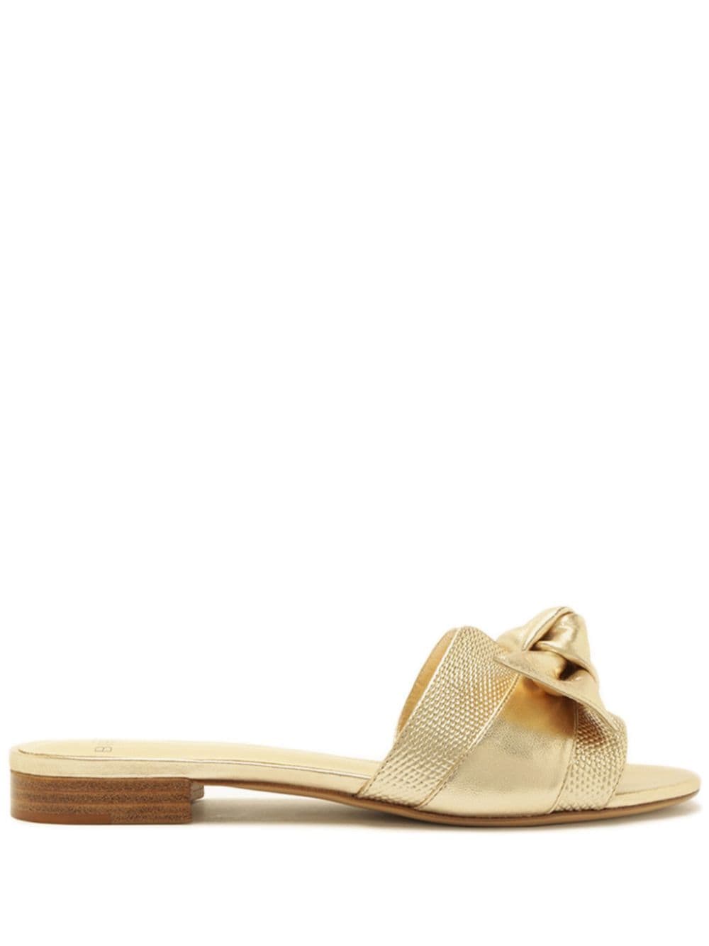 Alexandre Birman Maxi Clarita flat leather sandals - Gold von Alexandre Birman