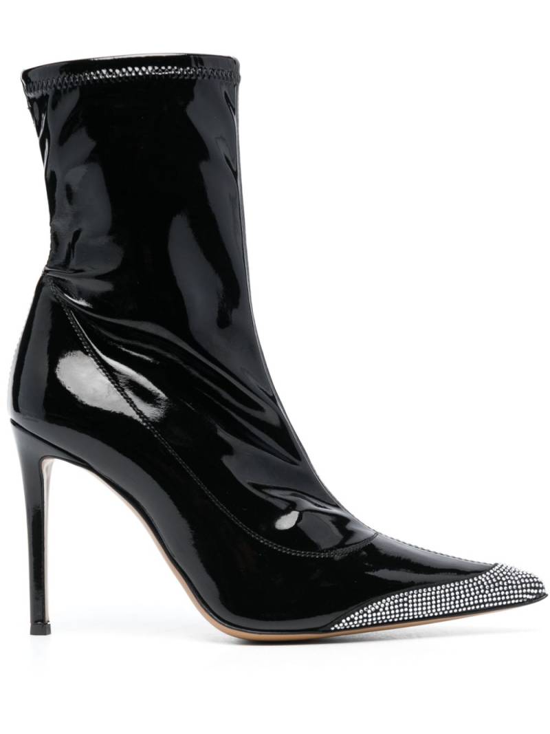 Alexandre Vauthier 105mm crystal-embellished patent-leather boots - Black von Alexandre Vauthier