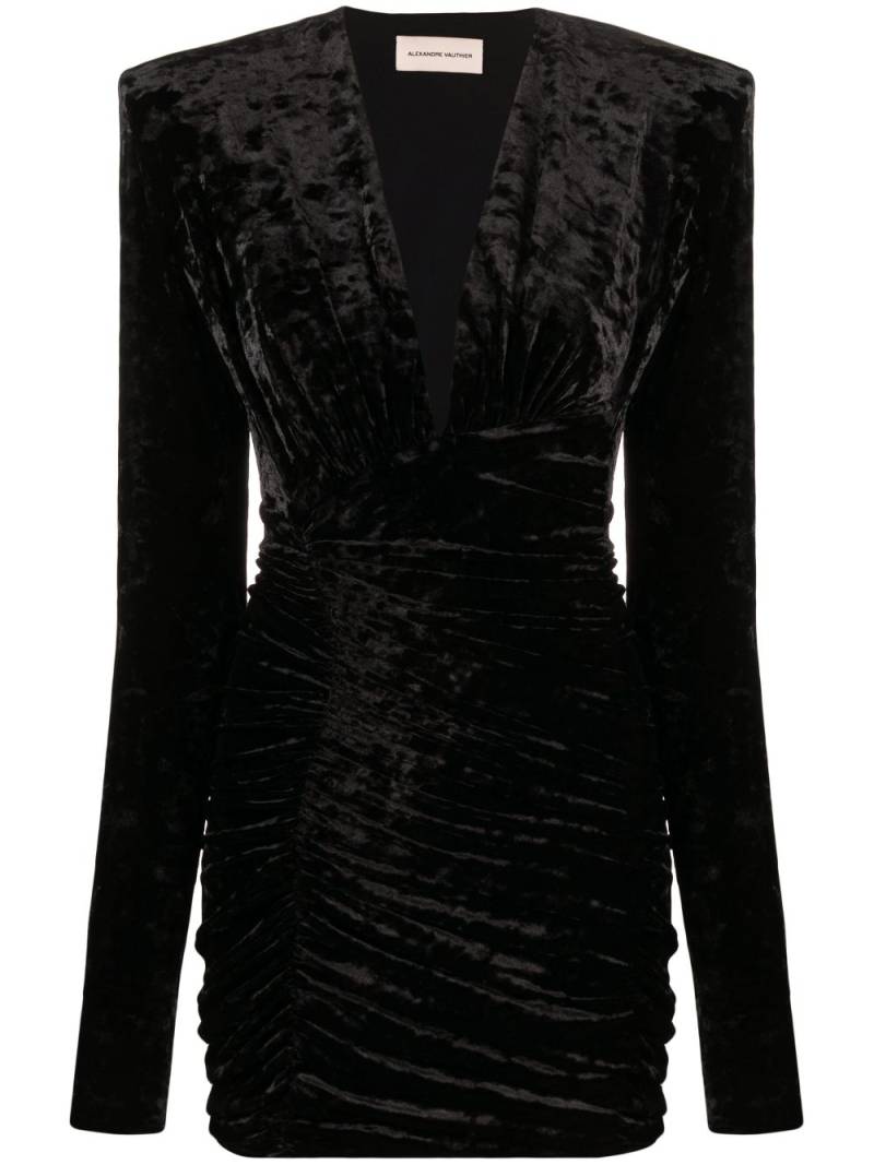 Alexandre Vauthier crushed-velvet ruched minidress - Black von Alexandre Vauthier