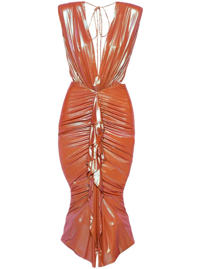 Alexandre Vauthier draped-detail dress - Orange von Alexandre Vauthier