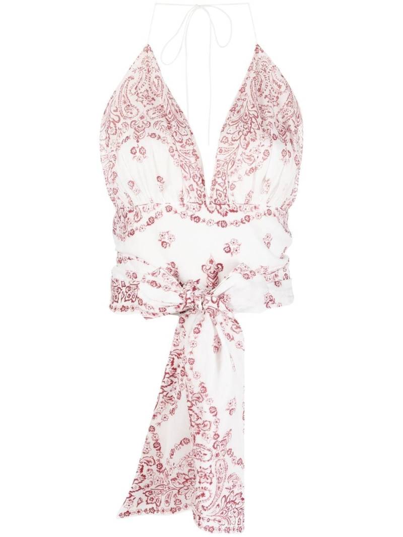 Alexandre Vauthier floral-print tie-fastening top - White von Alexandre Vauthier