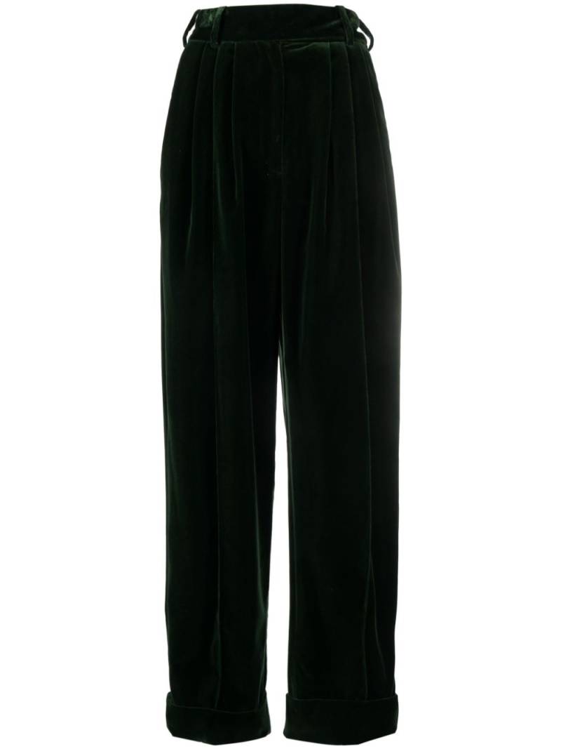 Alexandre Vauthier high-waisted velvet trousers - Green von Alexandre Vauthier