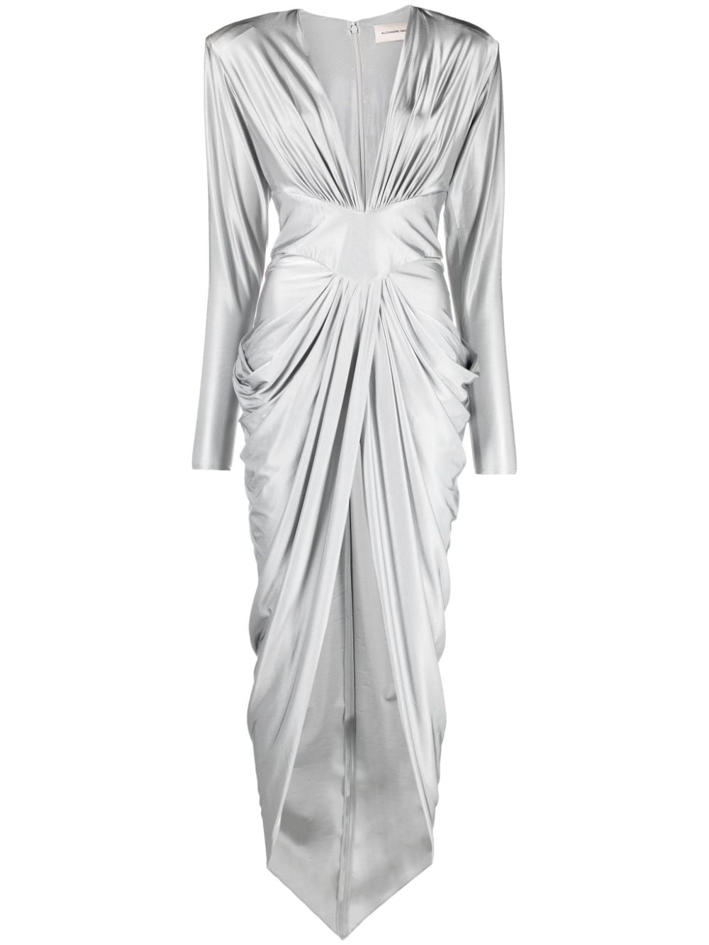 Alexandre Vauthier plunging V-neck ruched maxi dress - Silver von Alexandre Vauthier