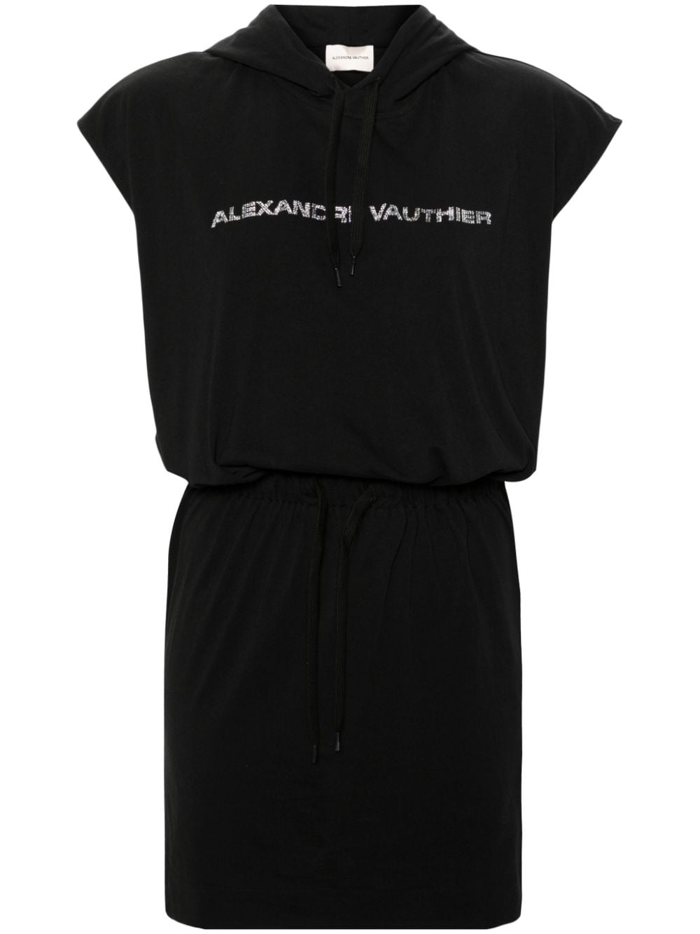 Alexandre Vauthier rhinestones-logo jersey dress - Black von Alexandre Vauthier