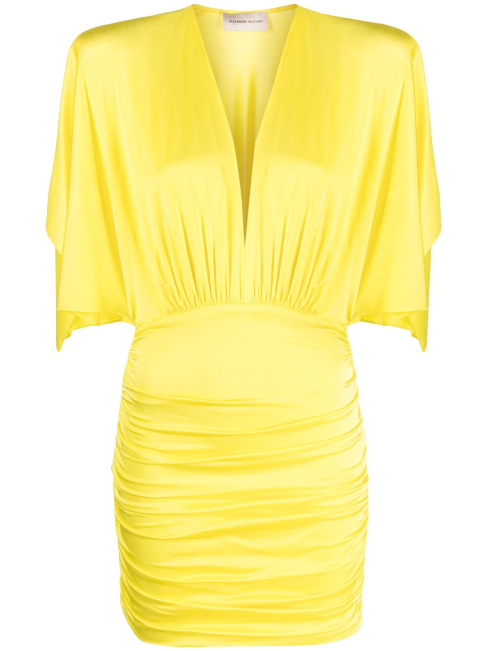 Alexandre Vauthier ruched V-neck minidress - Yellow von Alexandre Vauthier