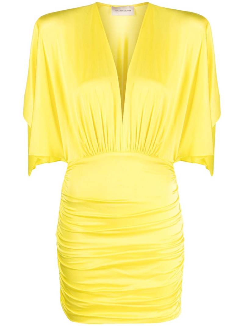 Alexandre Vauthier ruched V-neck minidress - Yellow von Alexandre Vauthier