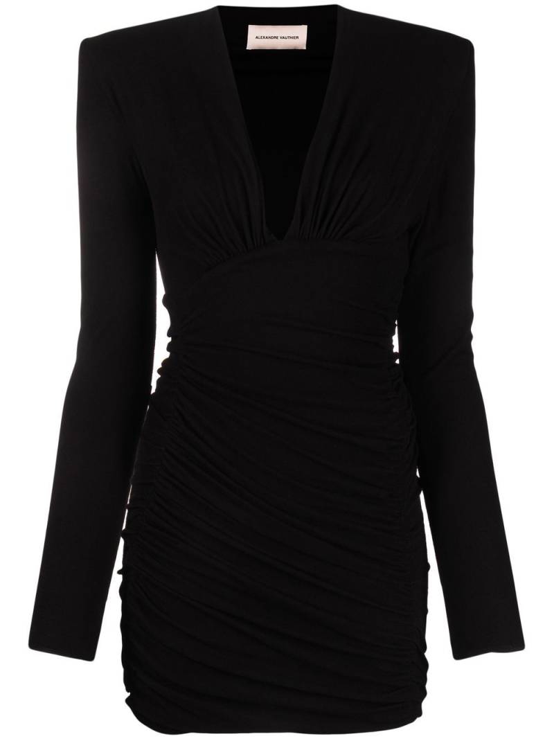 Alexandre Vauthier sequin-embellished V-neck mini dress - Black von Alexandre Vauthier