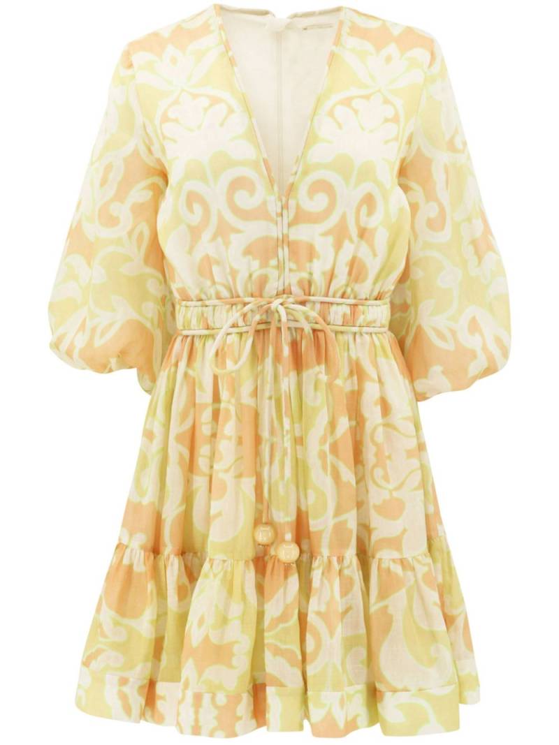 Alexis Capri printed mini dress - Yellow von Alexis