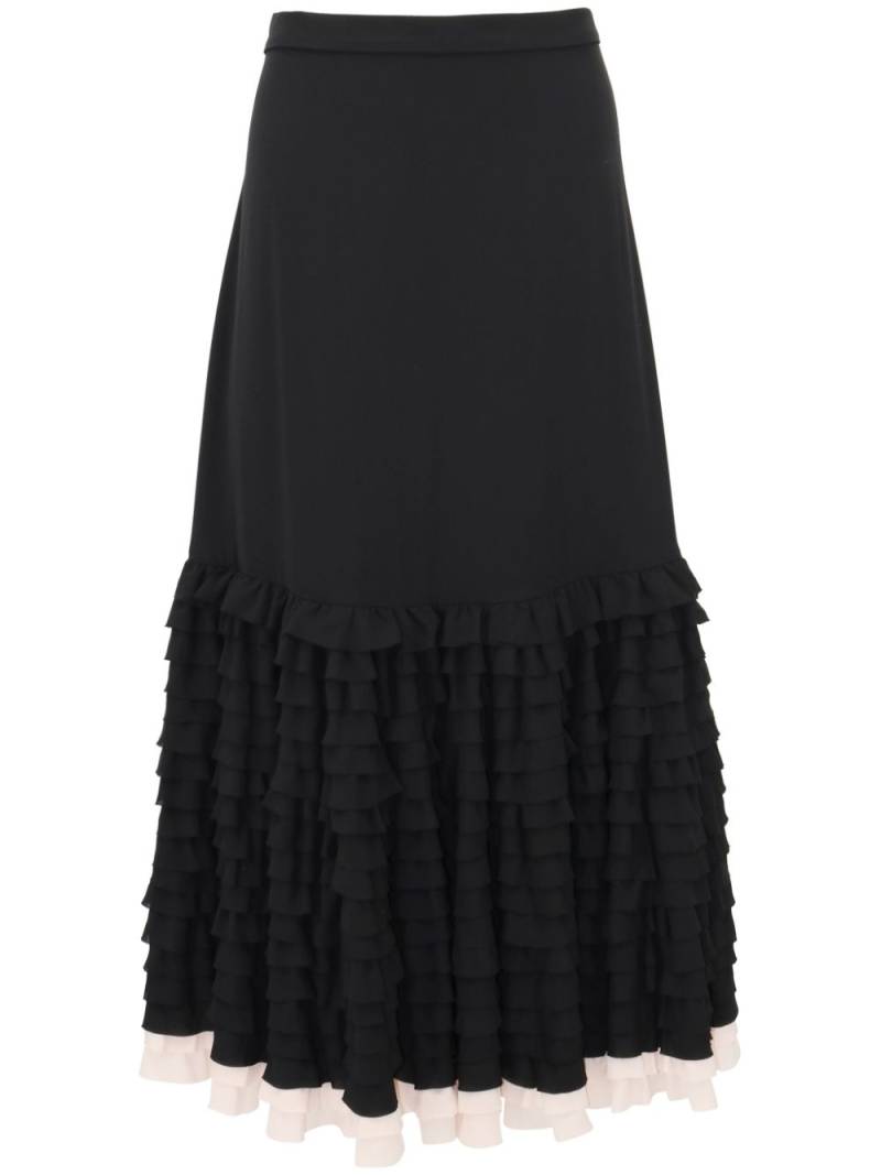 Alexis Dozza ruffled midi skirt - Black von Alexis