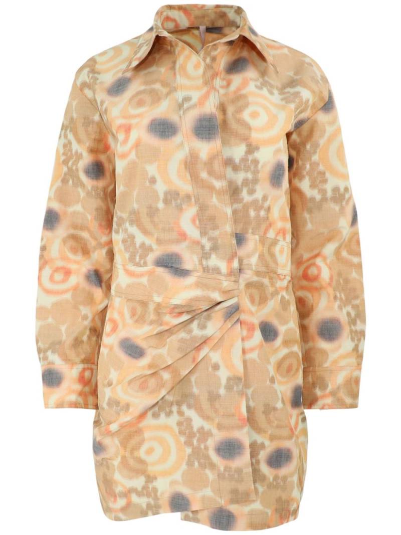 Alexis Nordeen warp-print shirtdress - Neutrals von Alexis