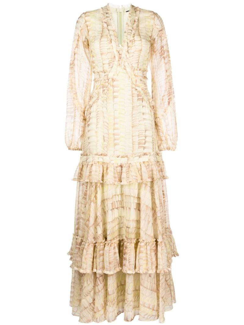 Alexis ruffled long dress - Yellow von Alexis