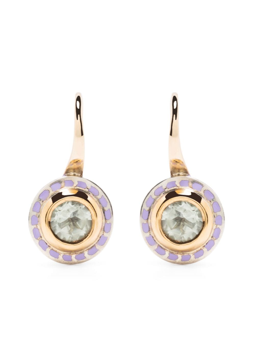 Alice Cicolini 14kt and 22kt gold Silver Tile amethyst drop earrings von Alice Cicolini