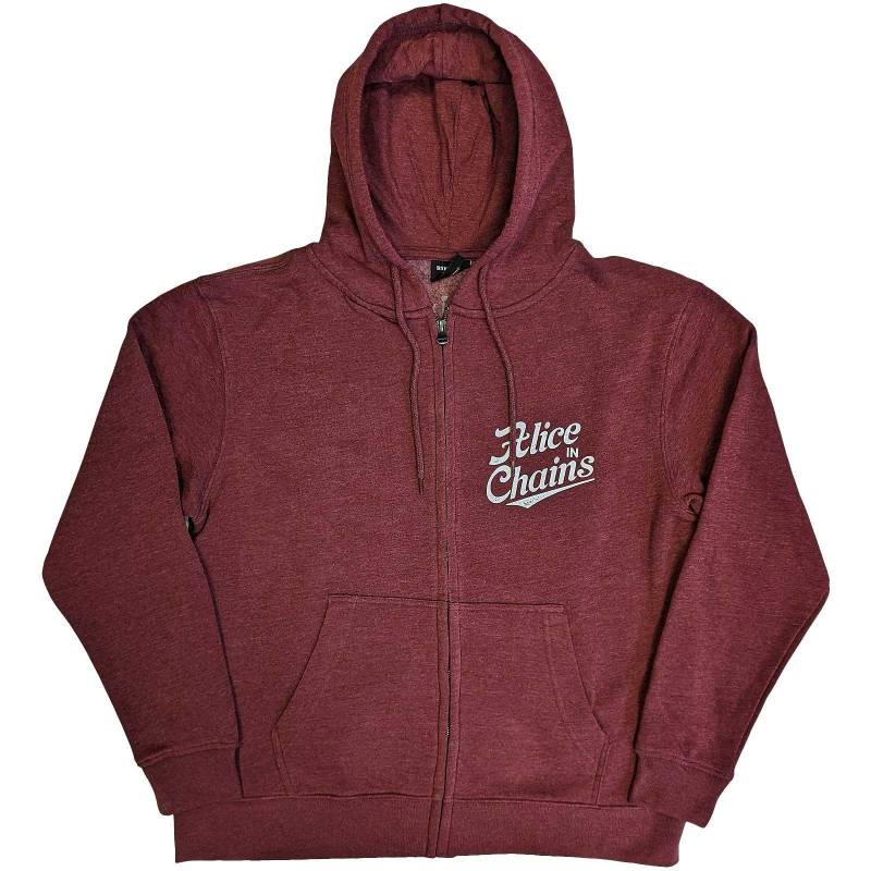 Hoodie Mit Durchgehendem Reißverschluss Herren Bordeaux M von Alice In Chains