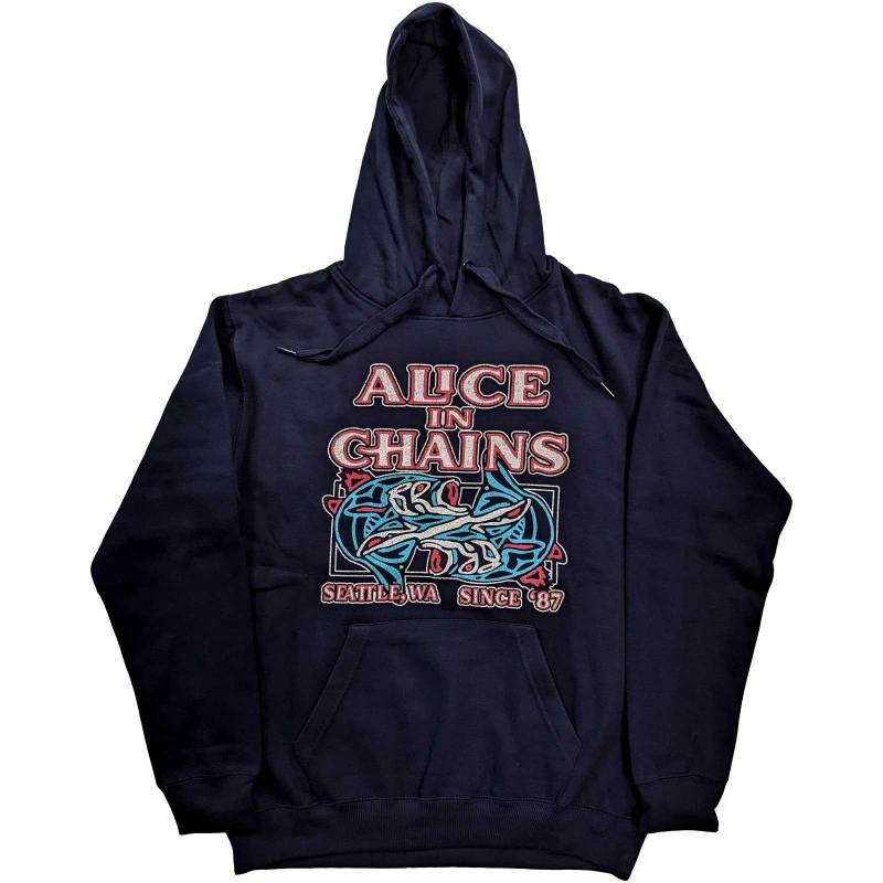 Alice In Chains - Hoodie zum Überziehen, für Damen, Marine, Größe L von Alice In Chains