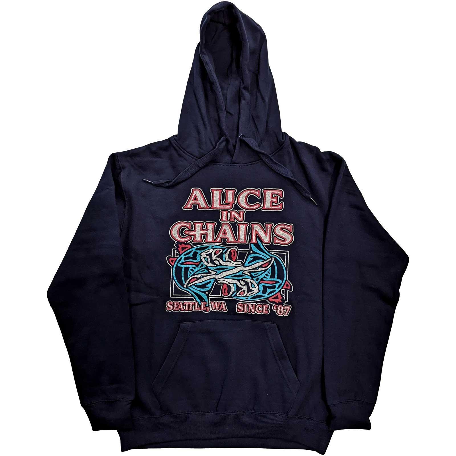 Alice In Chains - Hoodie zum Überziehen, für Damen, Marine, Größe S von Alice In Chains