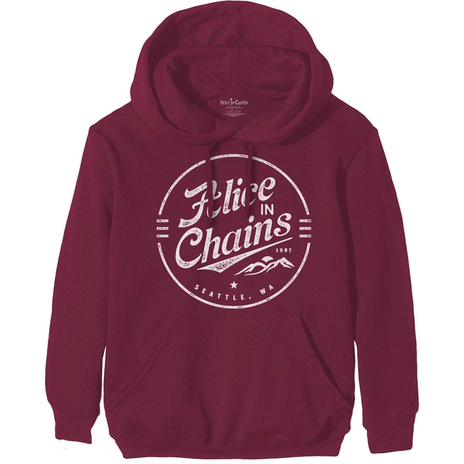 Alice In Chains - Hoodie zum Überziehen Logo, für Damen, Bordeaux, Größe S von Alice In Chains