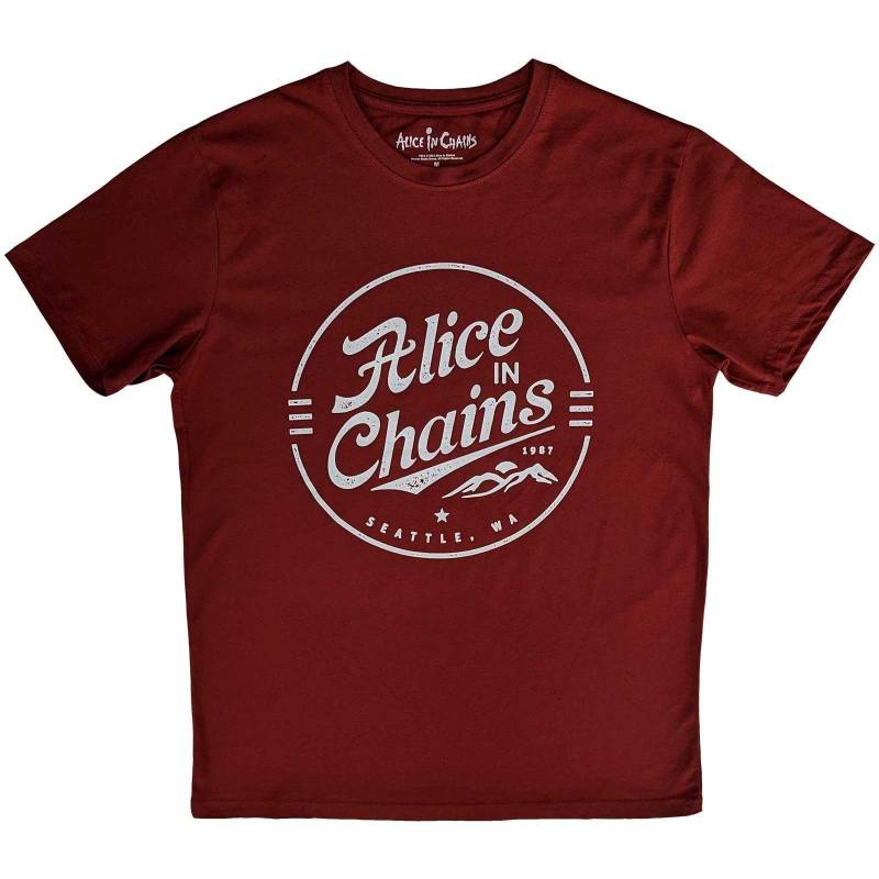 Tshirt Herren Rot Bunt L von Alice In Chains