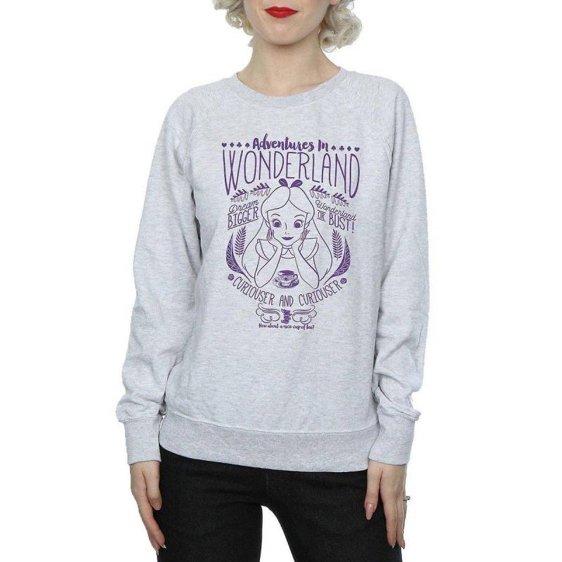 Alice in Wonderland - Adventures Sweatshirt, für Damen, Grau, Größe S von Alice in Wonderland