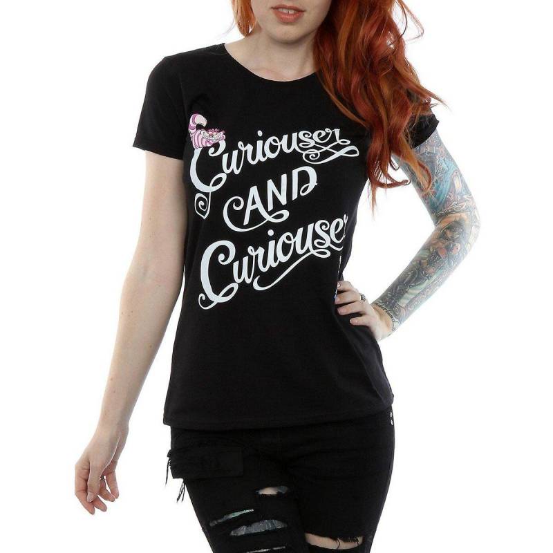 Curiouser And Curiouser Tshirt Damen Schwarz M von Alice in Wonderland