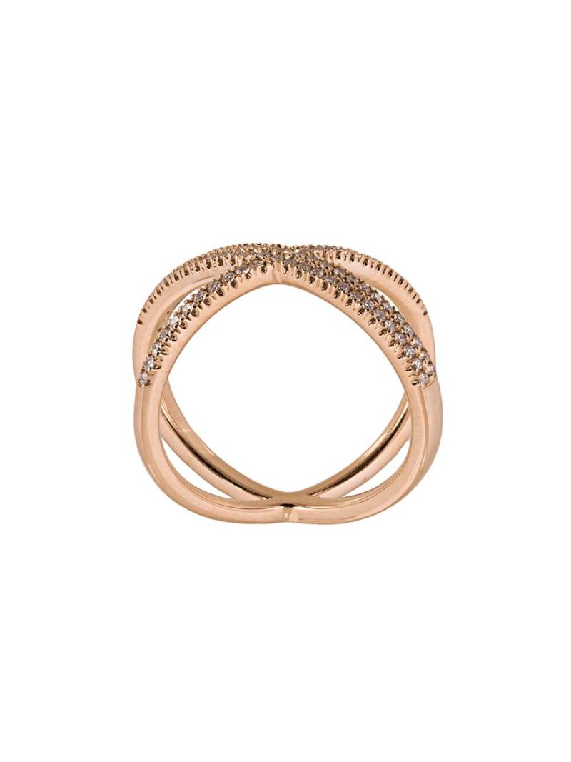 ALINKA 'KATIA' super fine double cross over ring - Metallic von ALINKA