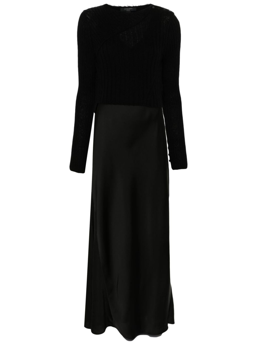 AllSaints Amos layered maxi dress - Black von AllSaints