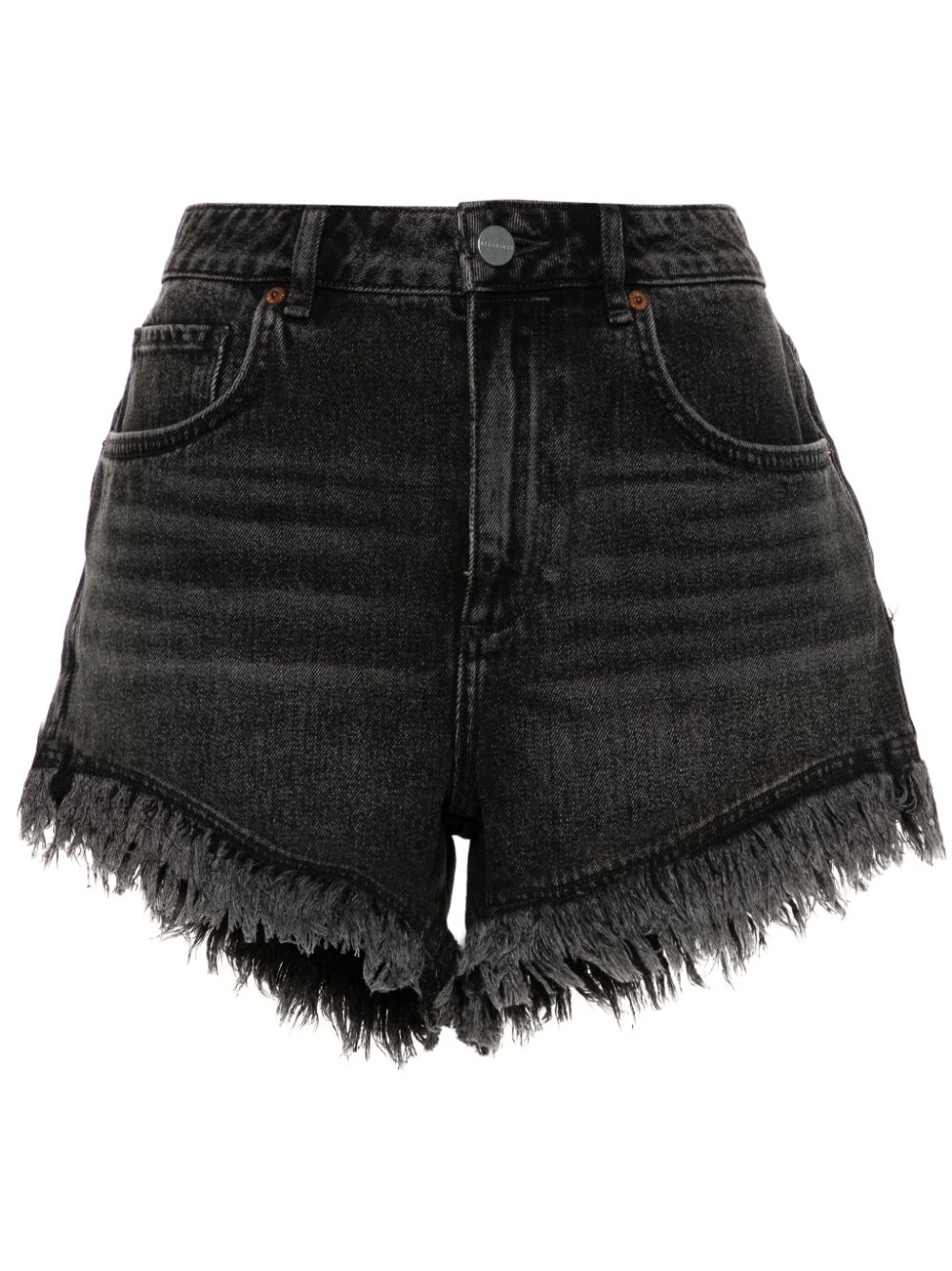 AllSaints Astrid denim frayed shorts - Black von AllSaints