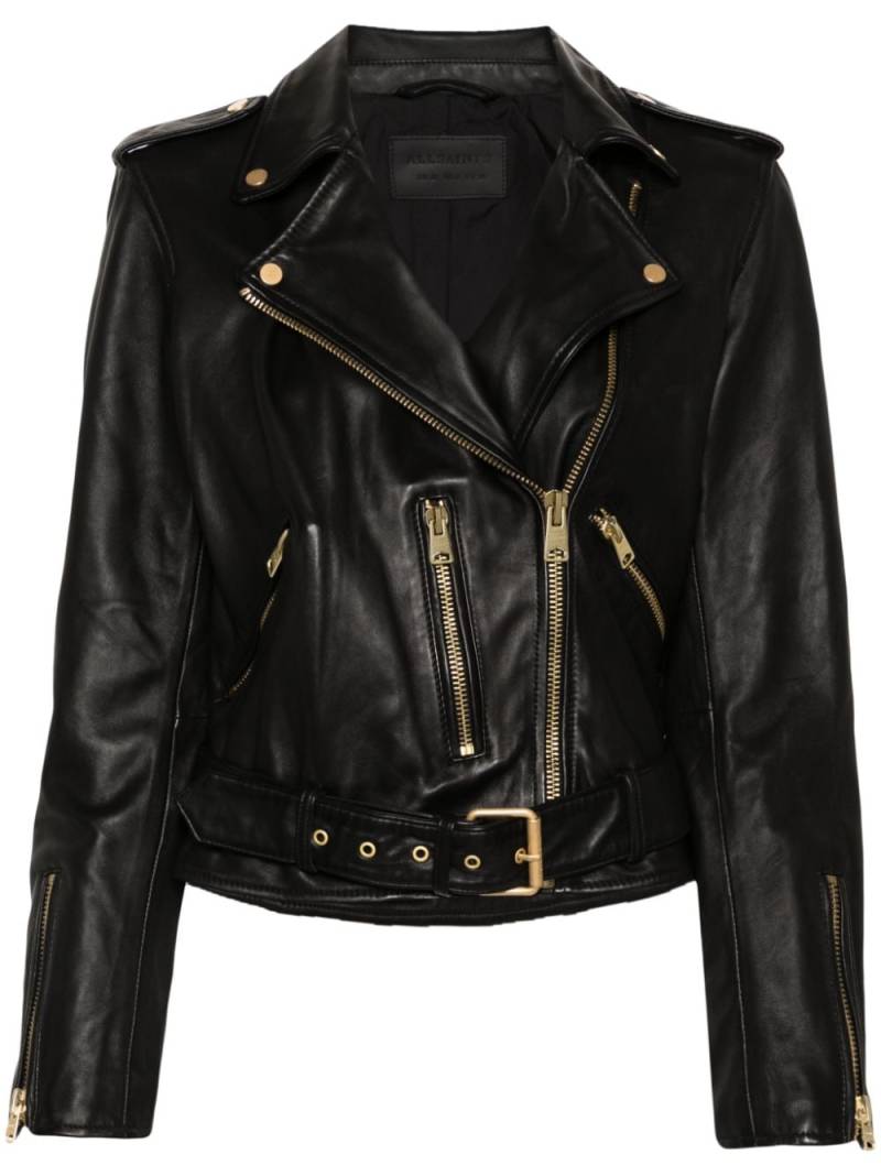 AllSaints Balfern leather biker jacket - Black von AllSaints