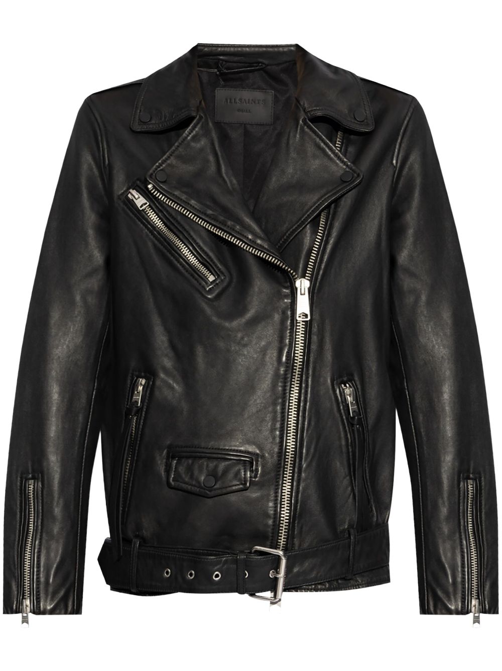 AllSaints Billie leather biker jacket - Black von AllSaints