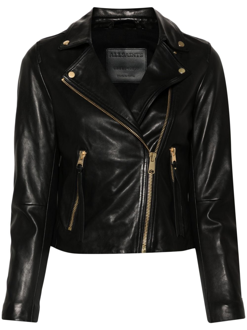 AllSaints Dalby leather biker jacket - Black von AllSaints