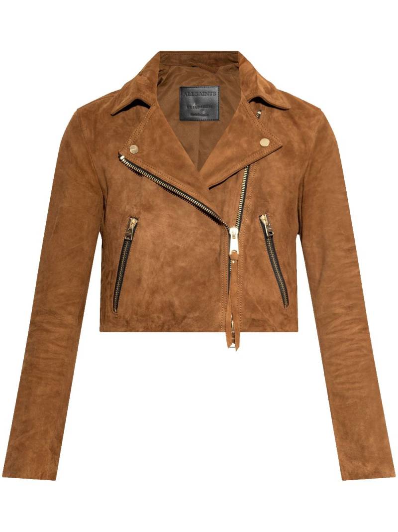 AllSaints Dalby suede biker jacket - Brown von AllSaints