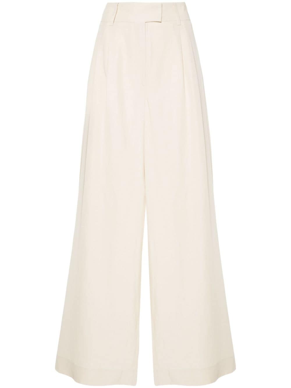 AllSaints Deri Lyn mid-rise palazzo trousers - Neutrals von AllSaints