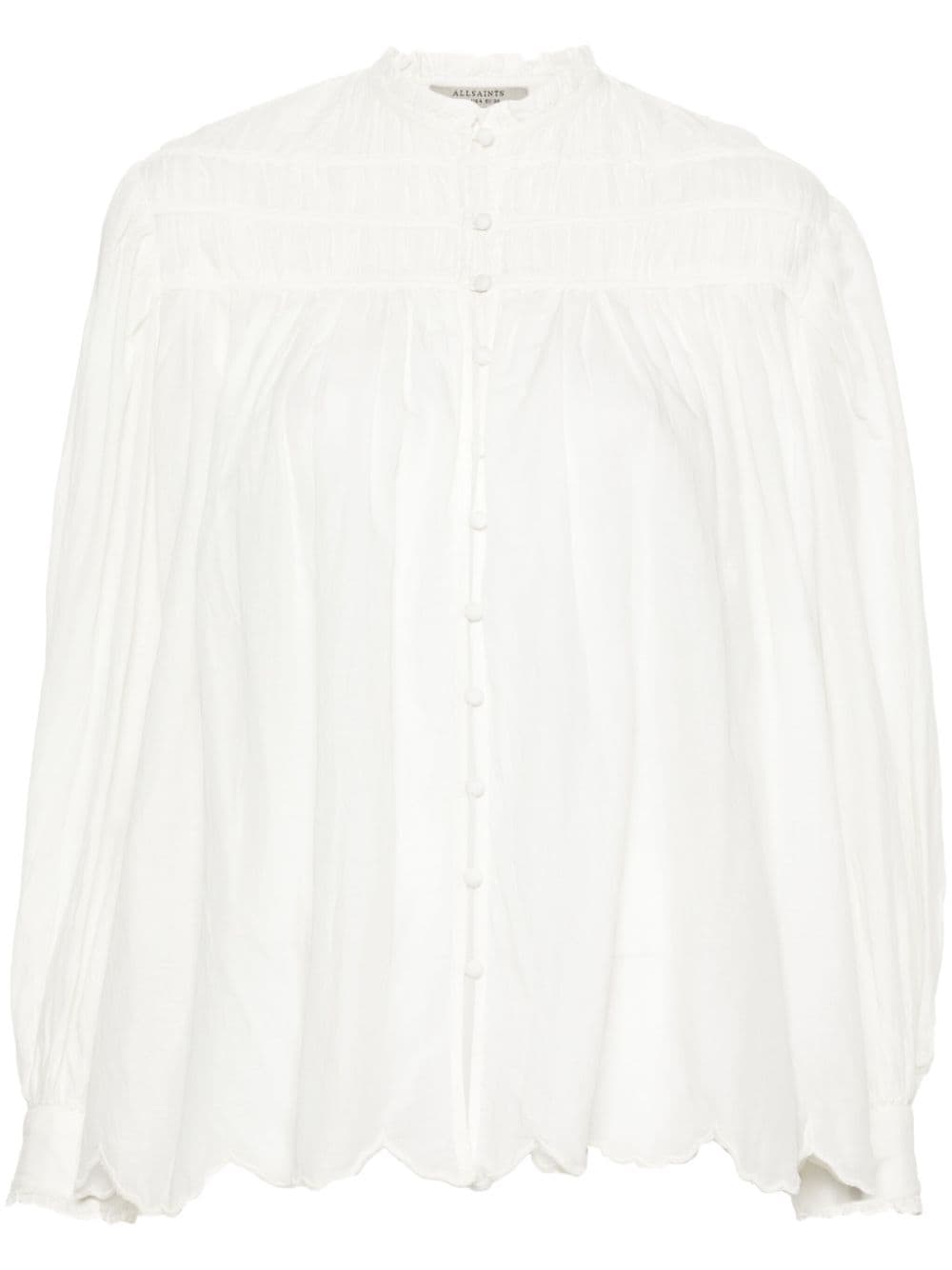 AllSaints Etti scallop-hem shirt - White von AllSaints