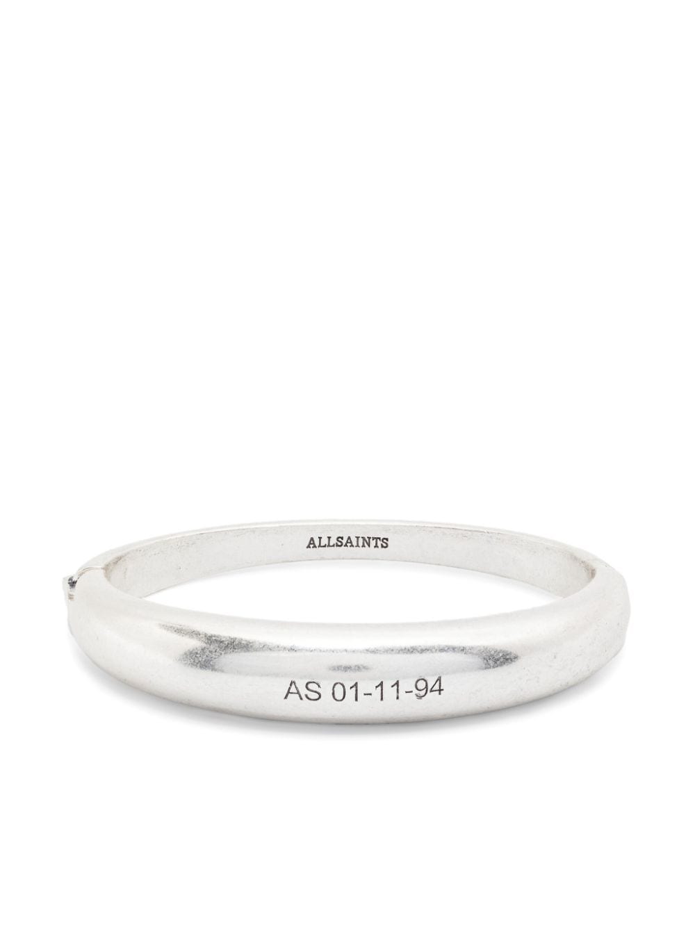 AllSaints Fern engraved logo bangle bracelet - Silver von AllSaints
